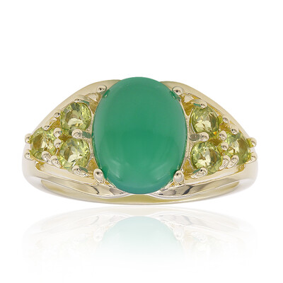 Anello in argento con Onice Verde
