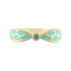 Anello in argento con Diamante Blu Cielo I2