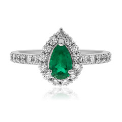 Anello in platino con Smeraldo Zambia AAA (CIRARI)
