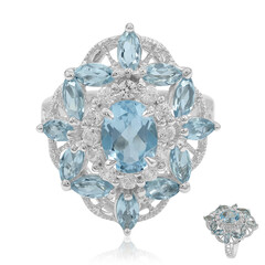 Anello in argento con Topazio Blu Cielo