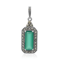 Ciondolo in argento con Calcedonio Verde