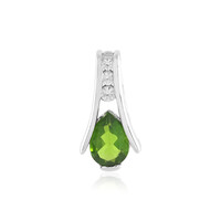 Ciondolo in argento con Diopside Russo