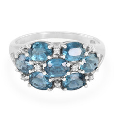 Anello in argento con Cianite Peacock
