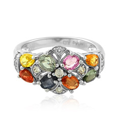 Anello in argento con Zaffiro Fancy
