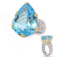 Anello in argento con Topazio Blu Cielo (Gems en Vogue)
