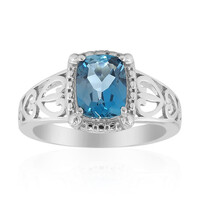 Anello in argento con Topazio Blu Londra