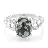 Anello in argento con Ossidiana Fiocco di Neve