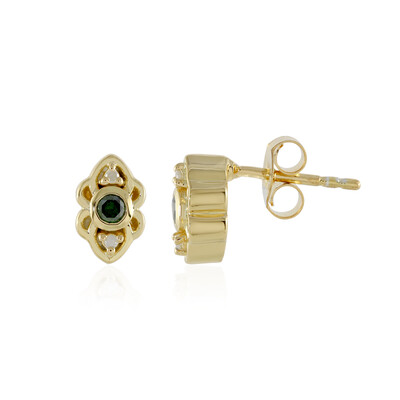 Orecchini in argento con Diamante Verde I3