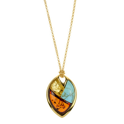Collana in argento con Ambra Baltica (dagen)