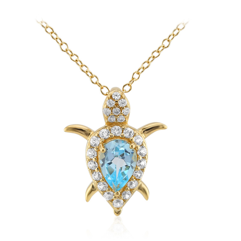 Collana In Argento Sterling Con Gocce D'acqua, Topazio Azzurro E - Foto 13