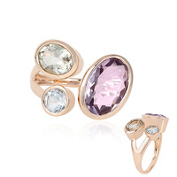 Anello in oro con Ametista Rose de France (KM by Juwelo)