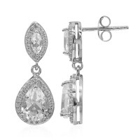 Orecchini in argento con Topazio Bianco