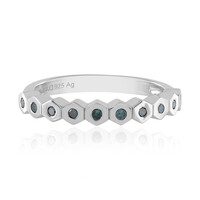 Anello in argento con Diamante Blu I3