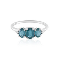 Anello in argento con Cianite Blu Foglia di Tè