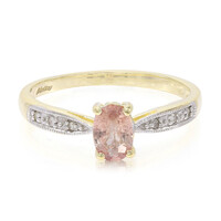 Anello in oro con Zaffiro Padparadscha (non riscaldato)