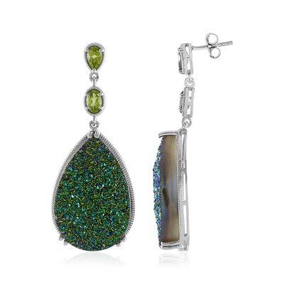 Orecchini in argento con Agata Glitter Verde