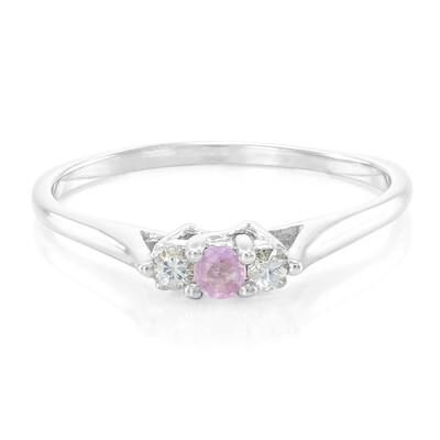 Anello in argento con Zaffiro Ceylon Rosa