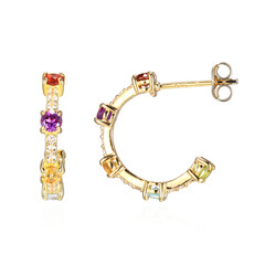 Orecchini in argento con gemme preziose miste