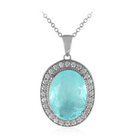 Collana in argento con Quarzo blu pastello