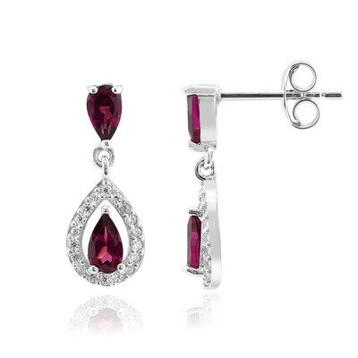 Orecchini in argento con Rodolite