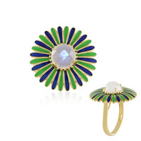 Anello in argento con Pietra di Luna Arcobaleno