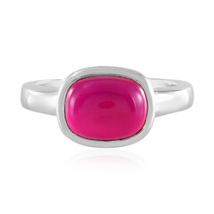 Anello in argento con Calcedonio Lampone