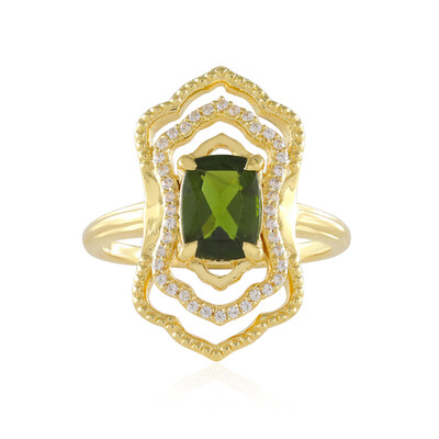 Anello in argento con Diopside Russo