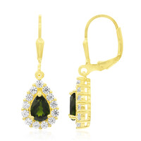 Orecchini in argento con Diopside Russo