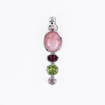 Ciondolo in argento con Opale Andino Rosa