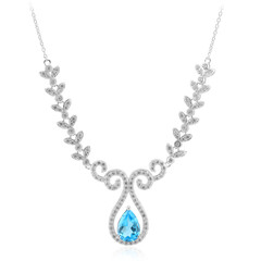 Collana in argento con Topazio Blu Svizzero