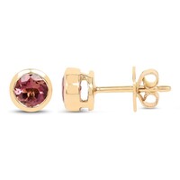 Orecchini in oro con Tormalina Rosa Brasiliana