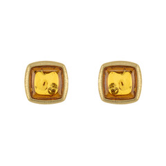 Orecchini in argento con Ambra Baltica Cognac