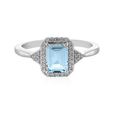 Anello in argento con Topazio Blu Cielo