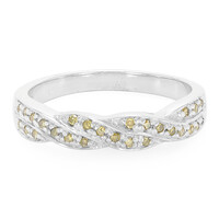 Anello placcato in platino con Diamante Fancy