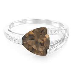 Anello in argento con Quarzo Fumè
