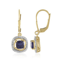 Orecchini in argento con Zaffiro Blu del Madagascar