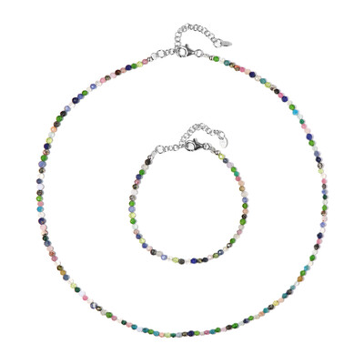 Parure in argento con Diopside Russo