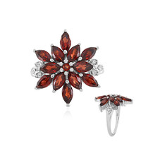 Anello in argento con Granato Mozambico