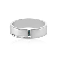 Anello da uomo in argento con Diamante Blu I3