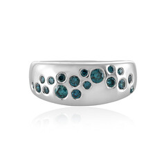 Anello in argento con Diamante Blu I3