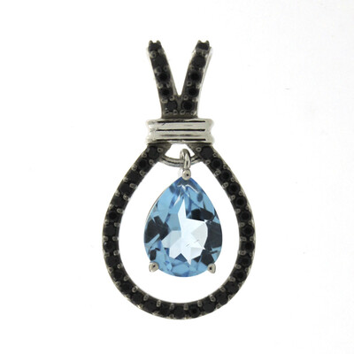 Ciondolo in argento con Topazio Blu Svizzero