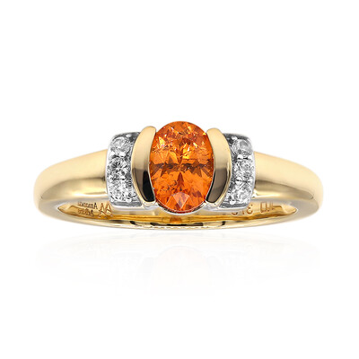 Anello in oro con Spessartina Californiana (Amanda Adkins)