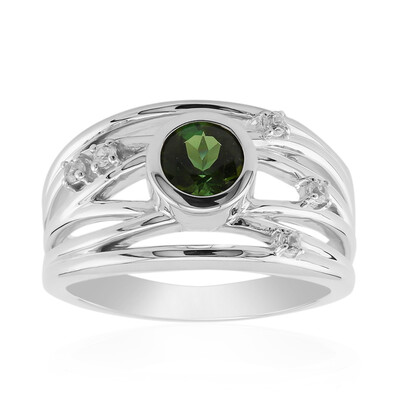 Anello in argento con Tormalina Verde Brasiliana (Pallanova)