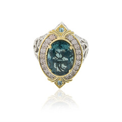 Anello in argento con Fluorite Blu Caraibico  (Dallas Prince Designs)