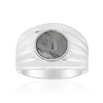 Anello in argento con Meteoriti di Aletai