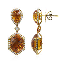 Orecchini in oro con Citrino Madeira (Estée Collection)