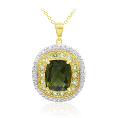 Collana in argento con Moldavite
