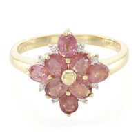 Anello in oro con Zaffiro Padparadscha (non riscaldato) (AMAYANI)