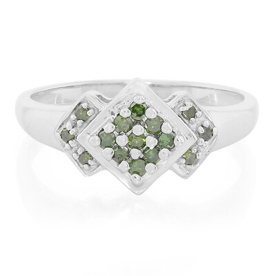 Anello placcato in platino con Diamante Fancy