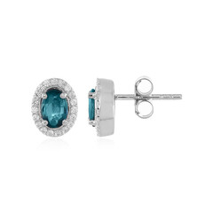 Orecchini in argento con Cianite Blu Foglia di Tè